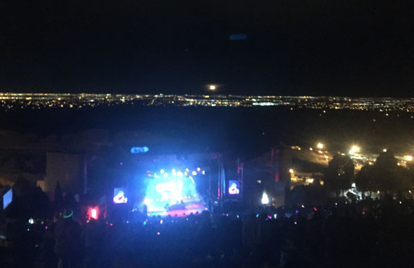 I Can't remember a concert with a better view than this moonrise over Denver from Red Rocks © Carmen Price