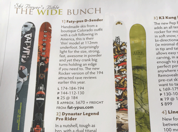 You could still get on any of these skis from our 2010 Buyer's Guide and have a ball