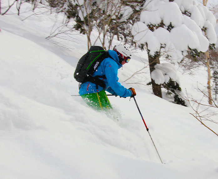 Powder skiing at Sapporo Kokusai ski resort