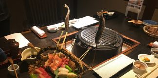 Kensaki-yaki 'sword grilling' barbecue Tatsumikan, Minakami