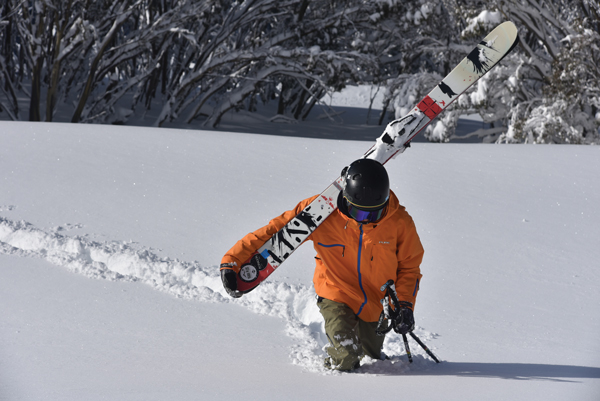 Searching for secret powder stashes at Hotham