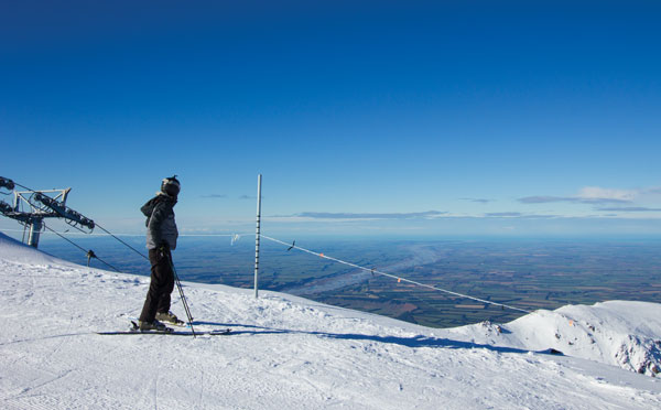 skier view top of Mt Hutt