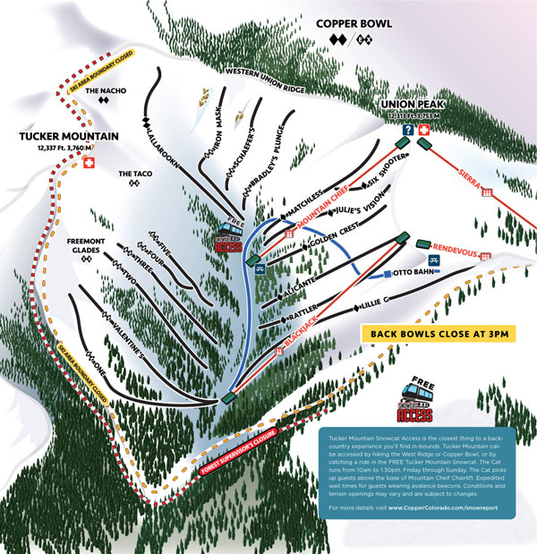 Copper Mountain Bowl trail map