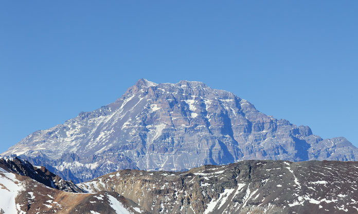 view of Aconcagua from Ski Arpa