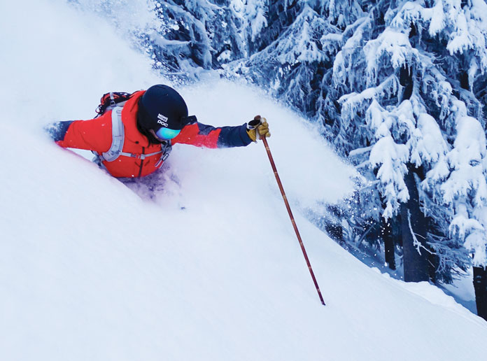 Craig Murray skiing the deep Revelstoke