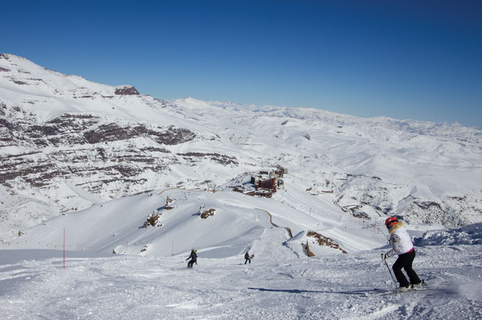 groomed run skiing at Valle Nevado