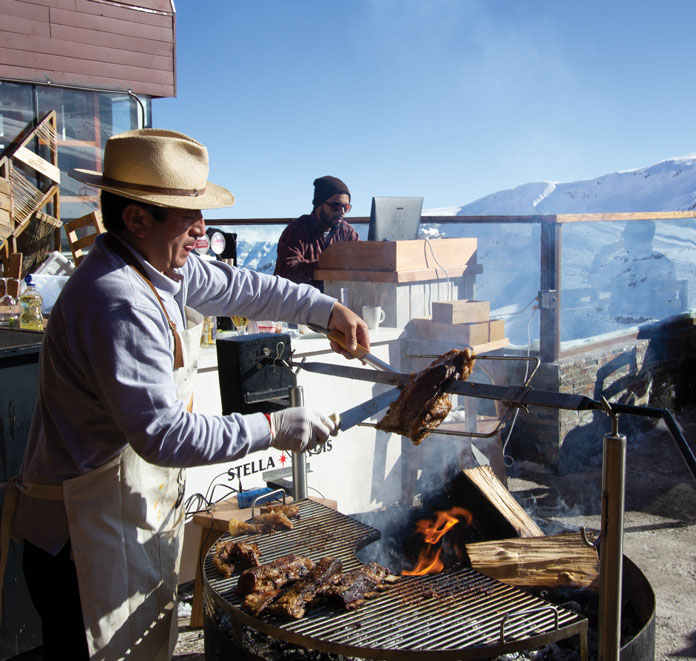 Deck Chilean barbecue at Valle Nevado