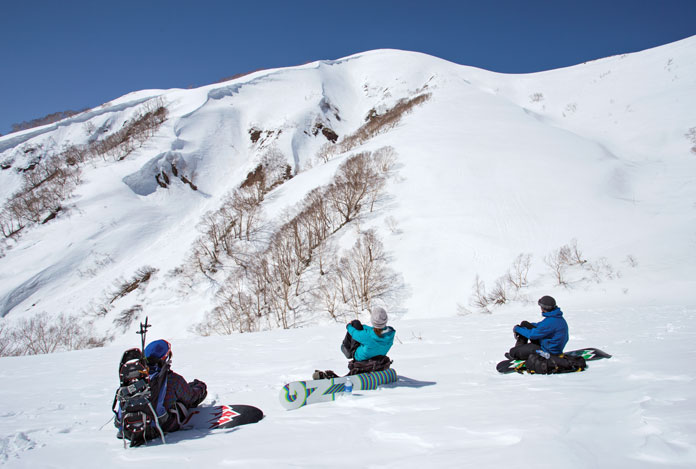 Checking out back country lines Myoko Grand Traverse