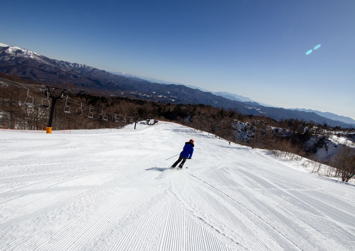 Empty ski runs at Kusatsu Kokusai Ski Resort