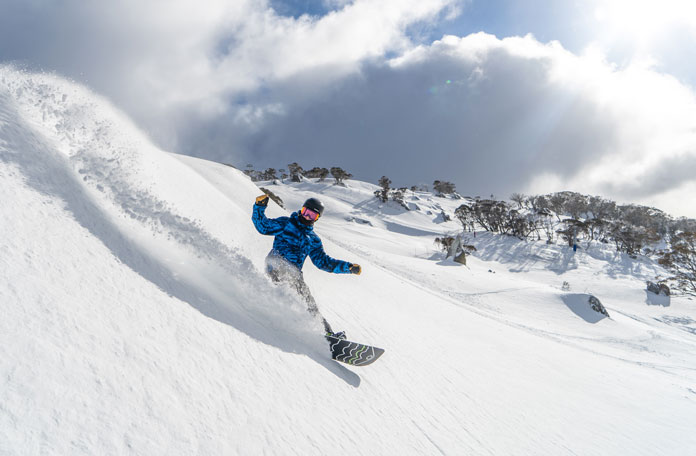 Snowboarding Perisher in the new Leichardt Chair area