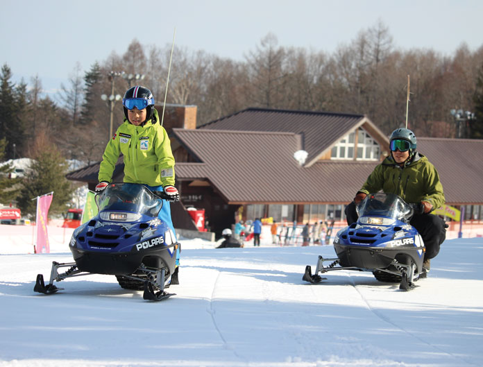Kids skidoos at Hachimantai Panorama Resort