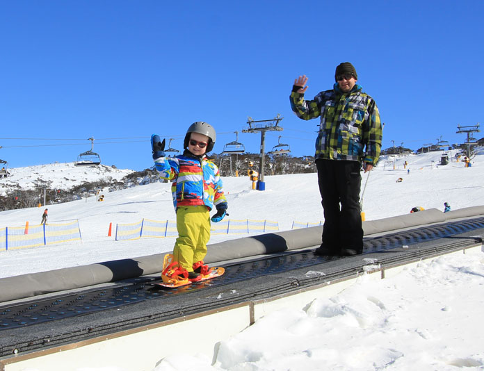 Young snowboarder day 1 of 2019 season at Perisher