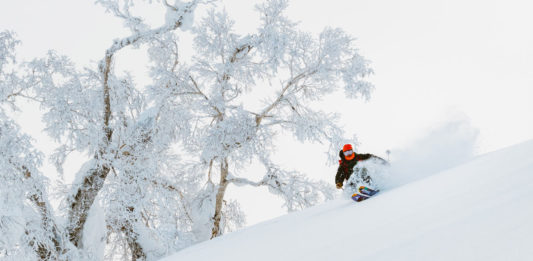 Powder skiing at Kiroro