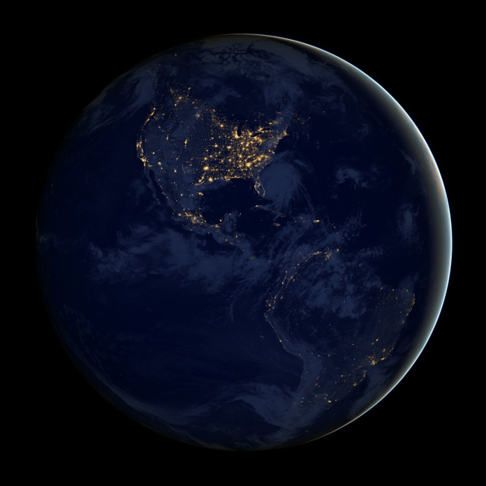 NASA North and South America night sky composite image
