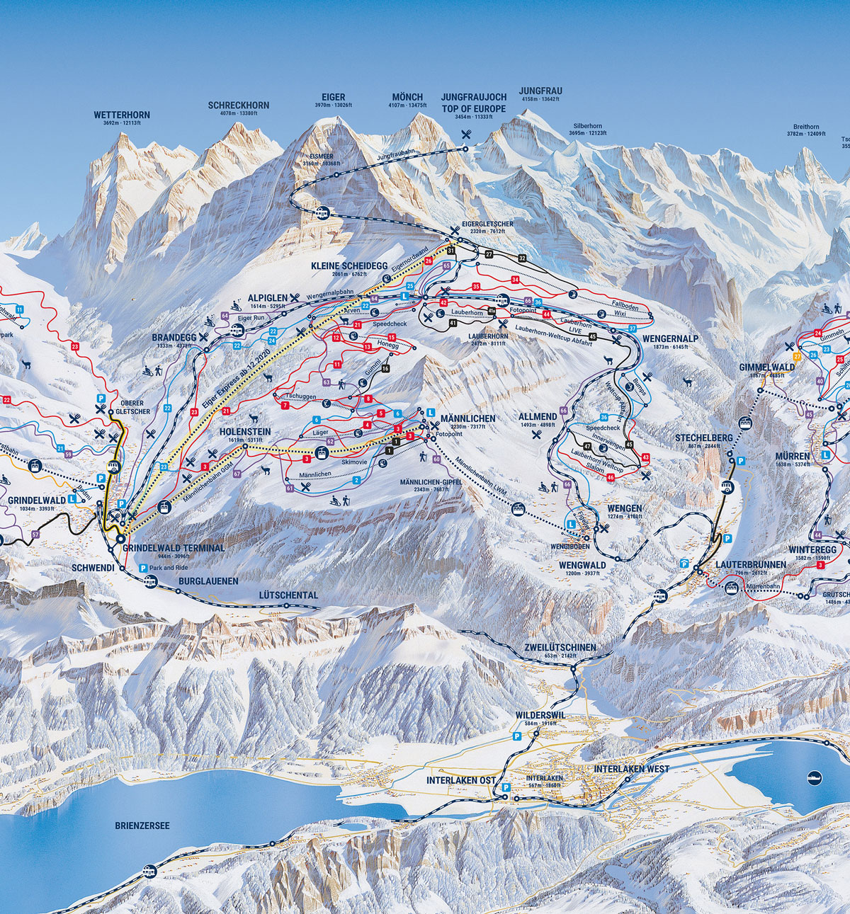 V-Cableway V-Bahn Jungfrau new trail map