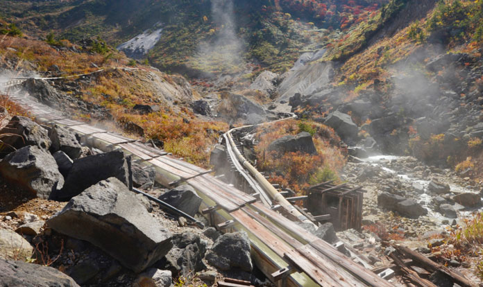 Nakanosawa Onsen source in a high valley