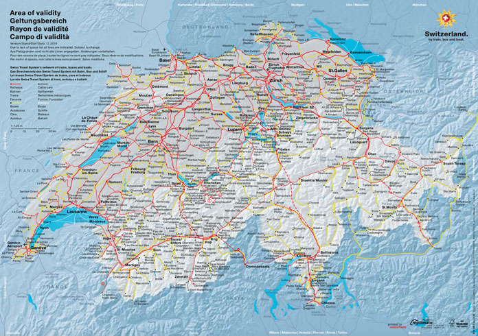 Swiss Travel System route map