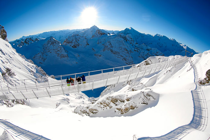 Titlis skywalk one of the many amazing attractions available with a Swiss Travel System Pass