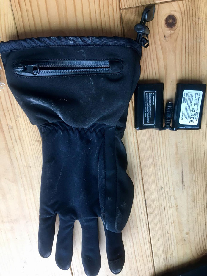 View of battery insert pocket on Venture Heat Avert glove liners