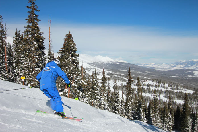 Skiing with instructor at Breckenridge