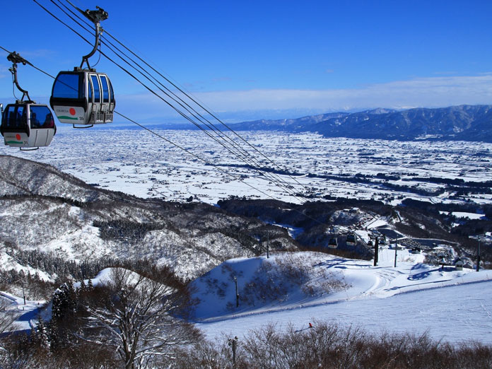 View from the top gondola at Iox-Arosa ski area Nanto City, Toyama Prefecture