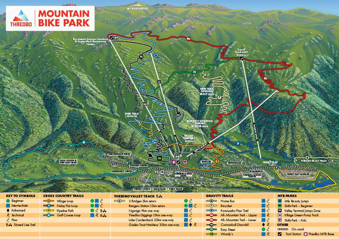 Thredbo Mountain Bike Park trail map