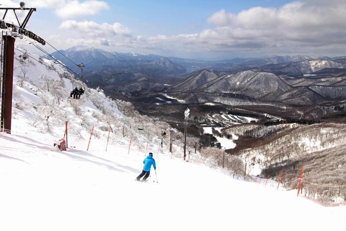 Views to Bandai-san from the top of Minowa ski area, Aizu