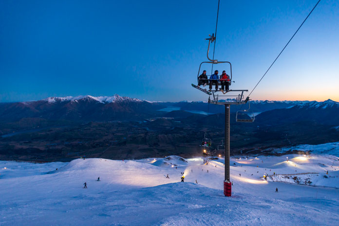 Sundown view from Coronet peak to The Remarkables