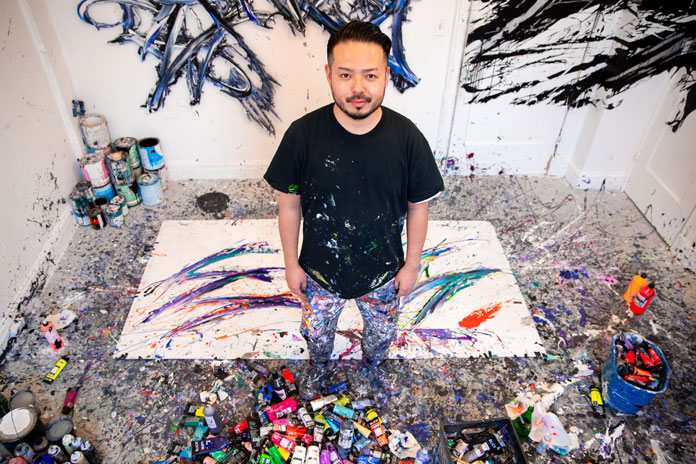 Meguru Yamaguchi in his studio