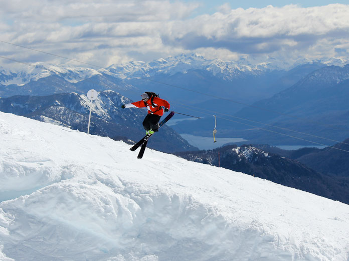 Skier jumping at Chapelco, Argentina