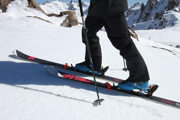 Skinning in Patagonia using Skeats Skin Cleats for better traction