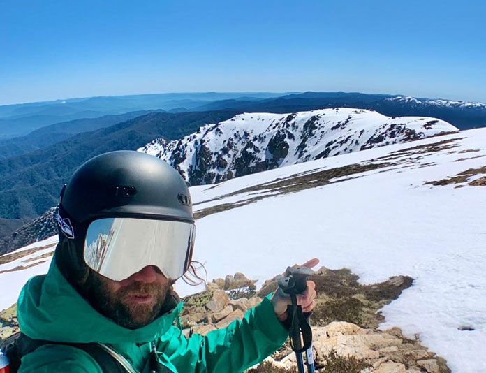Back country ski touring in the Carve Reverb helmet