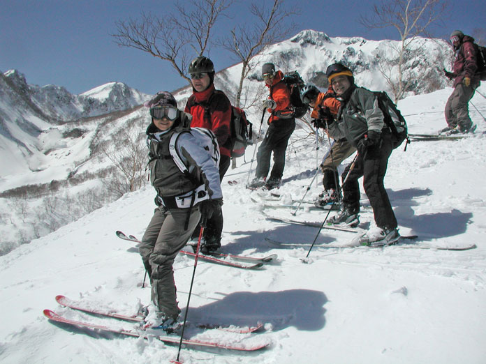 Ski group on the First Ridge at Maeyama, Myoko