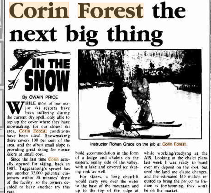 1995 feature on Corin Forest Canberra