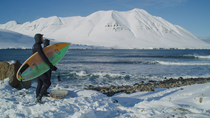 Surfing Iceland segment of Warren Miller's Future Retro movie