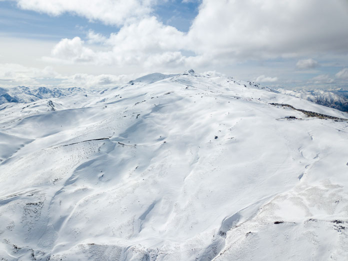 Aerial view of the new terrain opened up by the Willows Quad chair at Cardrona