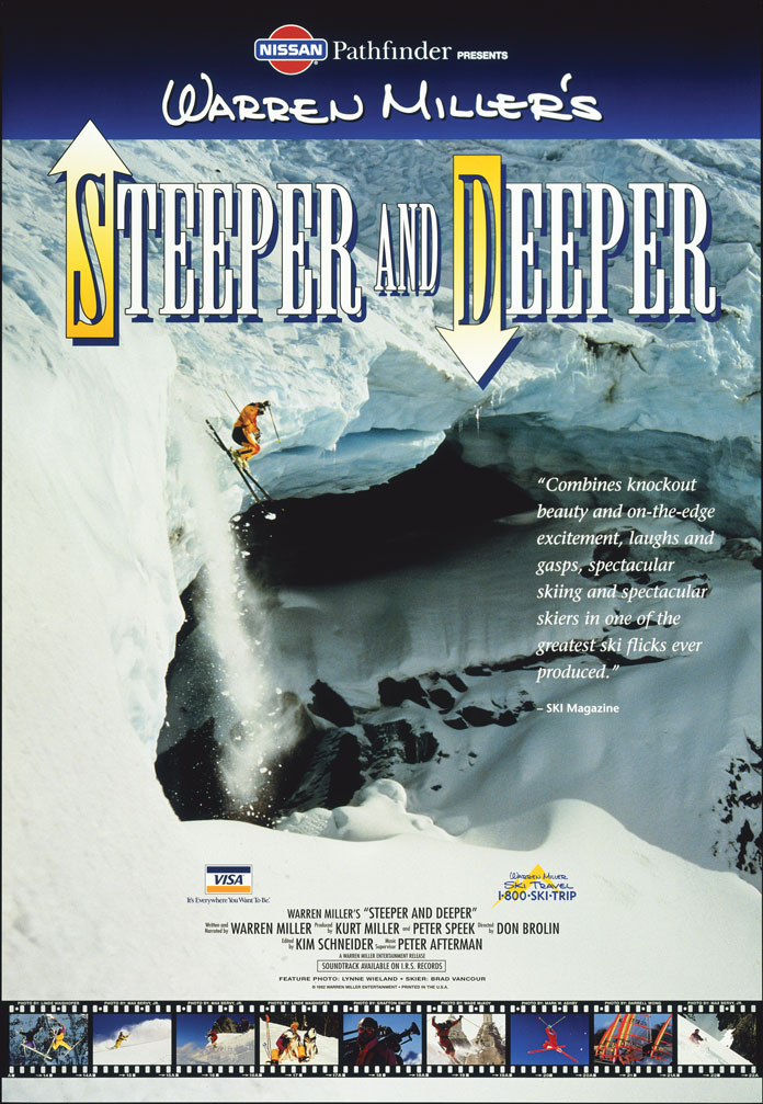 1992 Warren Miller Steeper And Deeper ski movie poster