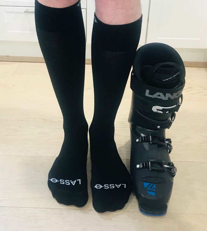 Lasso compression socks and ski boots