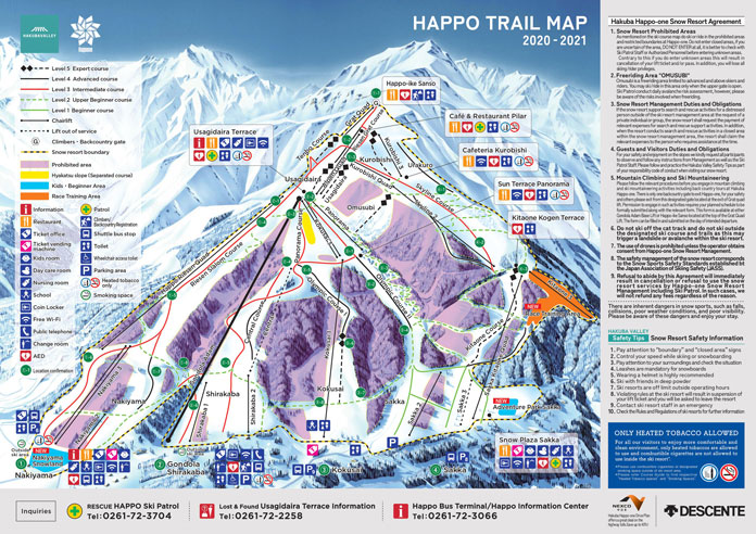 Hakuba Happo-one English Trail Map