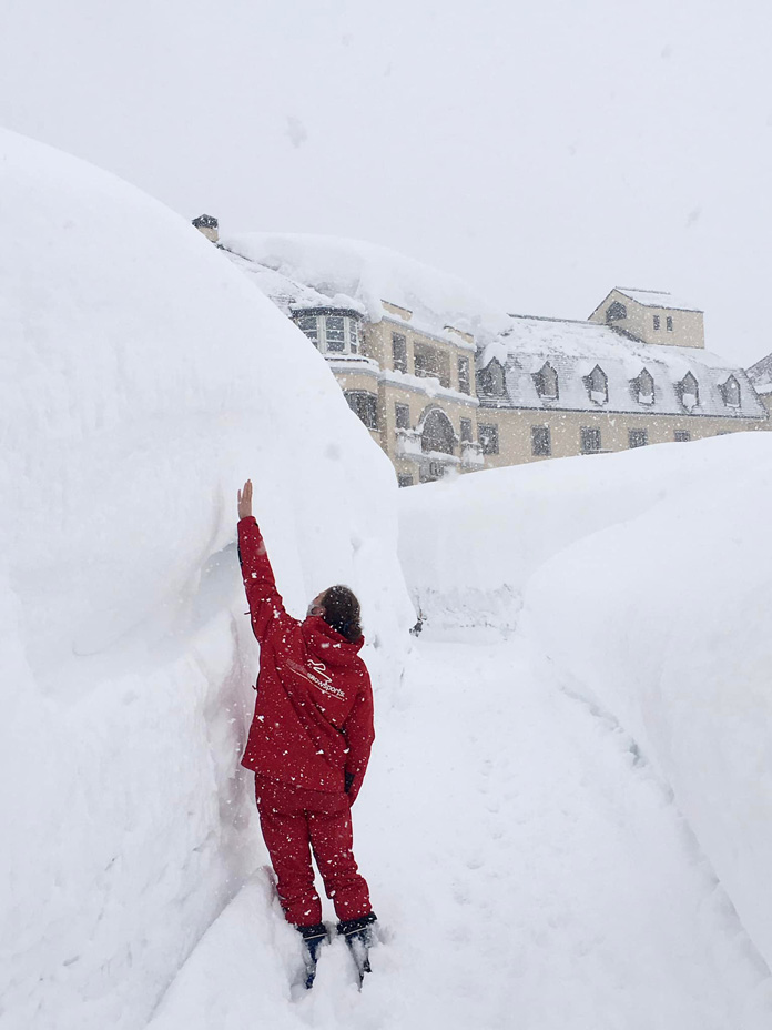 Wall of snow at Lotte Arai Resort, Myoko as they hit 21m snowfall for season on February 24, 2022
