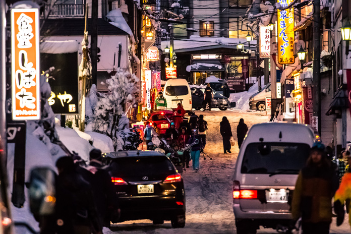 Myoko Main Street at night