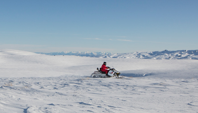 Ripping it up in the Garvie Mountains with Queenstown Snowmobiles