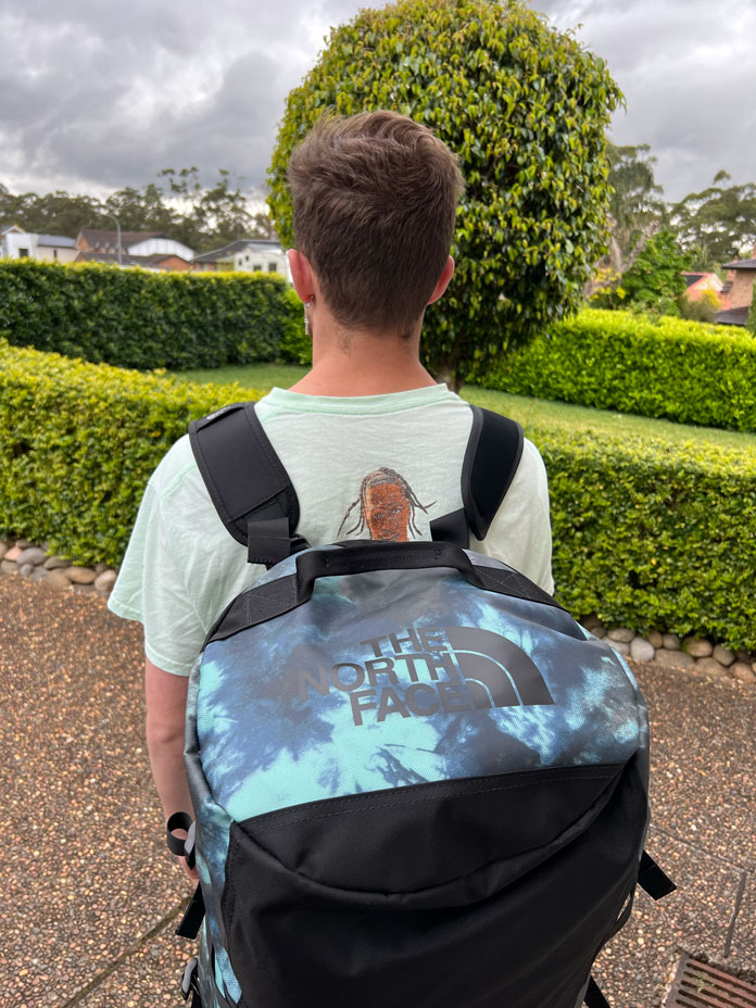 TNF Base Camp duffel back pack carry mode
