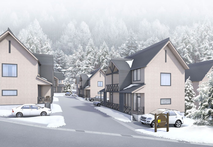 White Hakuba Villas artists impressions exterior winter