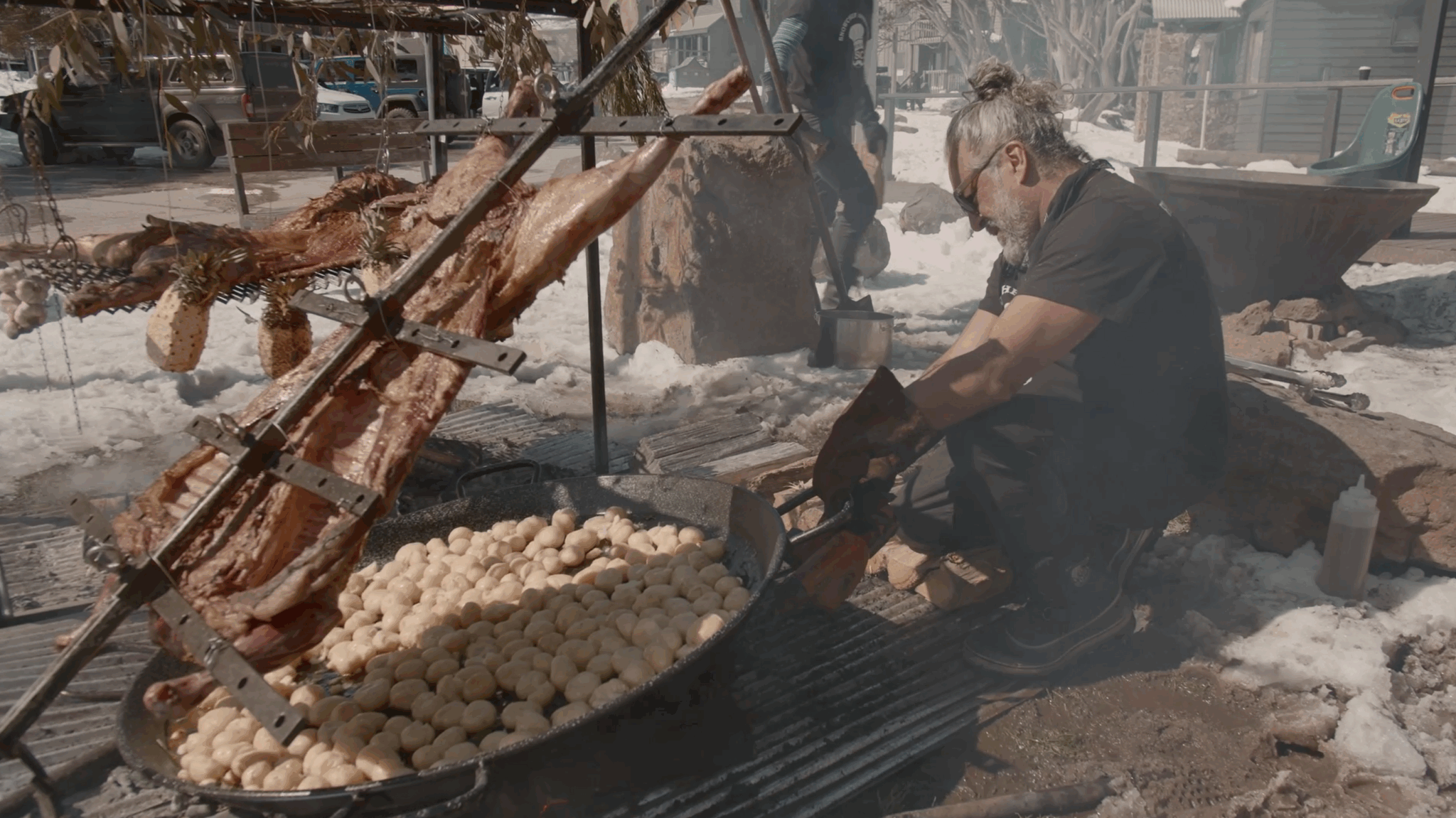 Asado in the snow