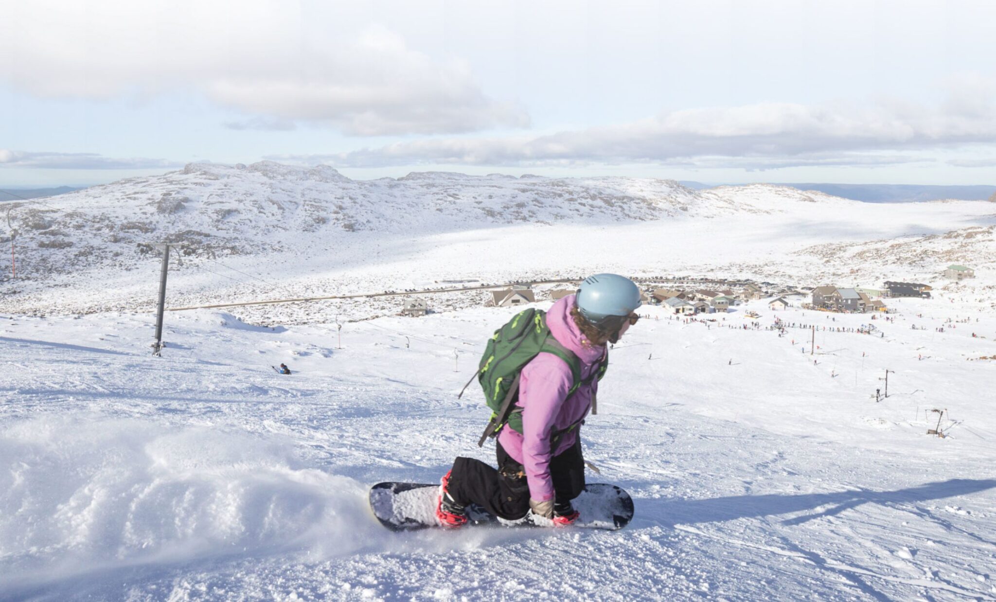 Snowboarding at Ben Lomond in Tasmania